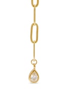 Teardrop Chain Earrings, Gold-Plated Brass